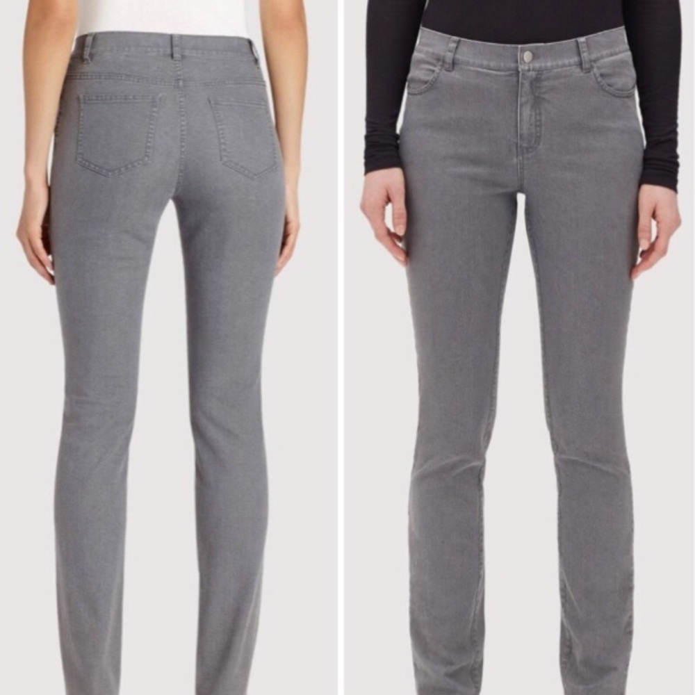 Lafayette 148 Thompson Slim Straight Jeans Gray